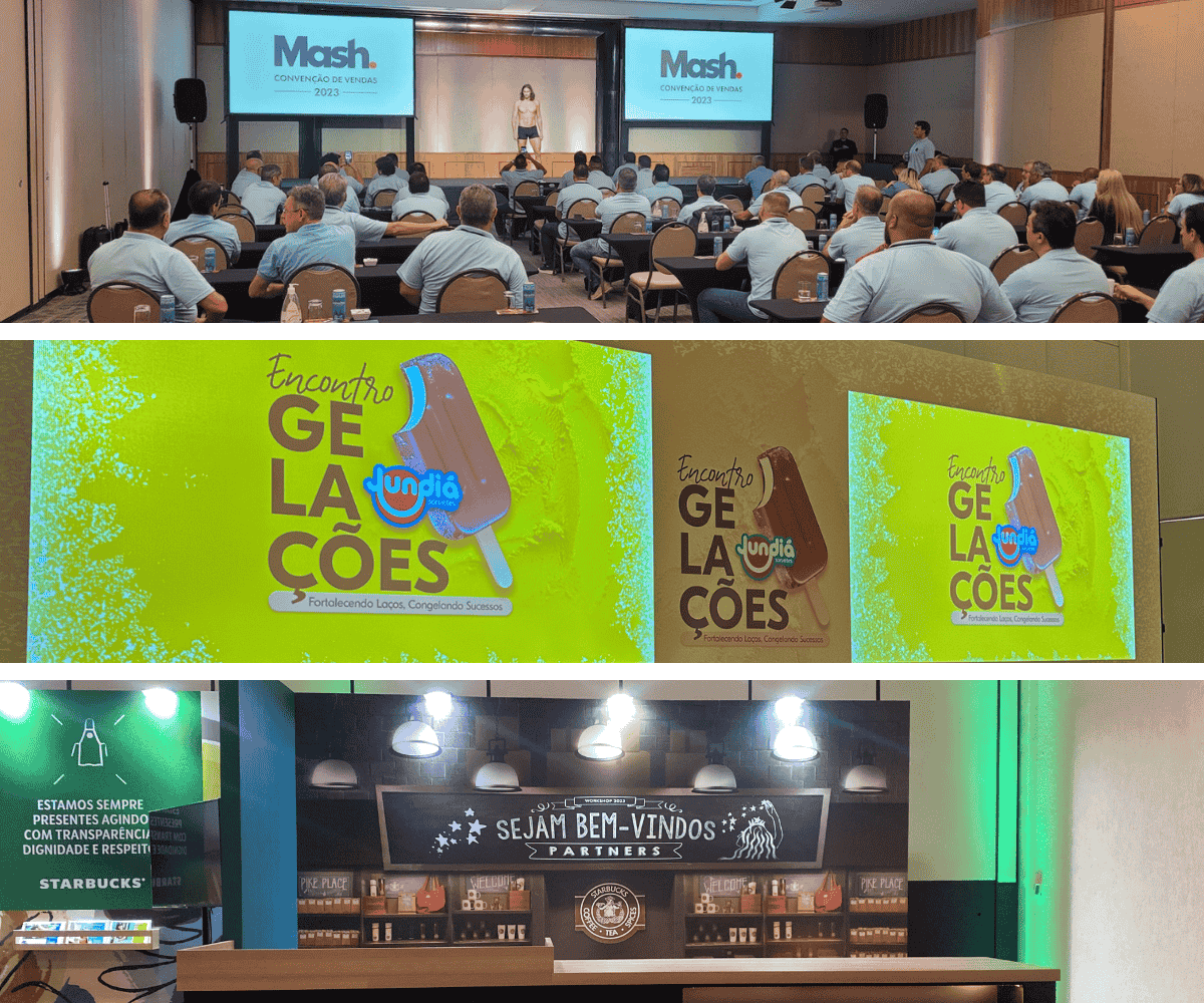 Convenção de vendas em São Paulo com público corporativo reunido em auditório